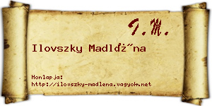 Ilovszky Madléna névjegykártya